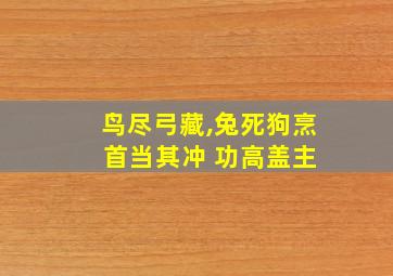 鸟尽弓藏,兔死狗烹 首当其冲 功高盖主